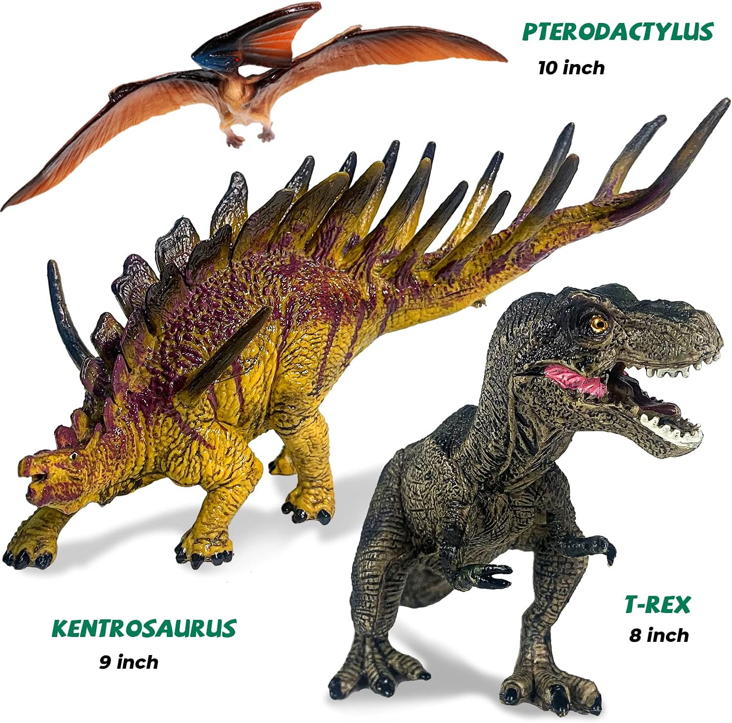 Realistic Dinosaur Toys, Large Dinosaur Figure Sets Including Movable T-Rex, Triceratops, Indoraptor and 3D Volcano Puzzles N199