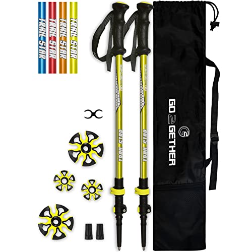 Telescopic Trekking Poles, Aluminum Alloy, Pack of 2 T555063