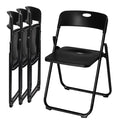Black 4 Pack Plastic Stackable Folding Chair X25637