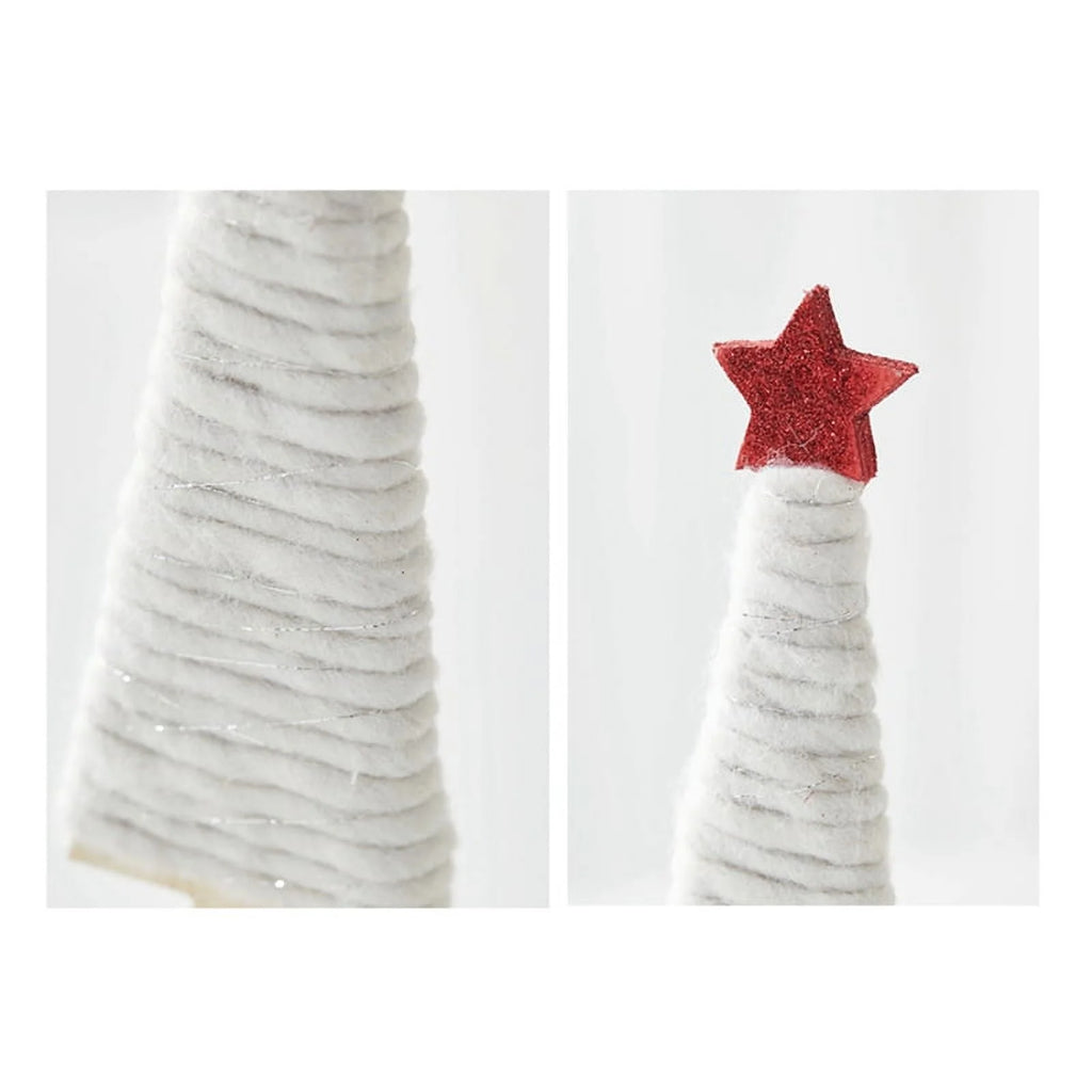 Red Christmas Wooden Wool Felt Elk Santa Claus Ornament M4547
