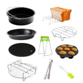 10Pcs Air Fryer Accessory Kit with Baking Pan Rack Pizza Tray W750