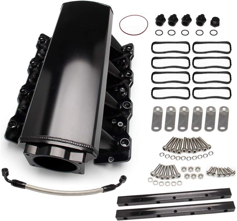 92mm Throttle Body Sheet Metal EFI Intake Manifold Black T986720