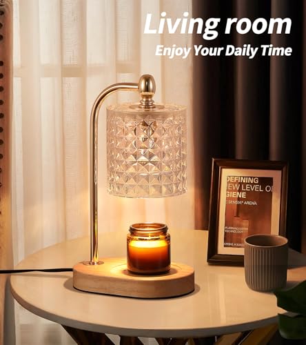 Gold Electric Candle Warmer Lamp with Timer and Dimmer I8654