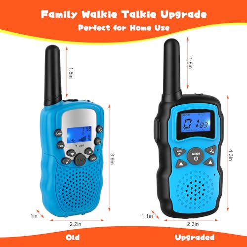 2 Pack Pink Purple Rechargeable Walkie Talkies with USB Charger 6000mAh Battery Flashlight Lanyard Q665