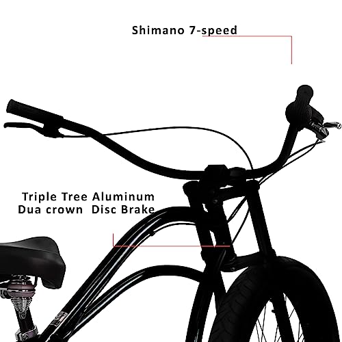 26" Speed Bicycles Chopper-Style Stretch Cruiser Bikes W5381