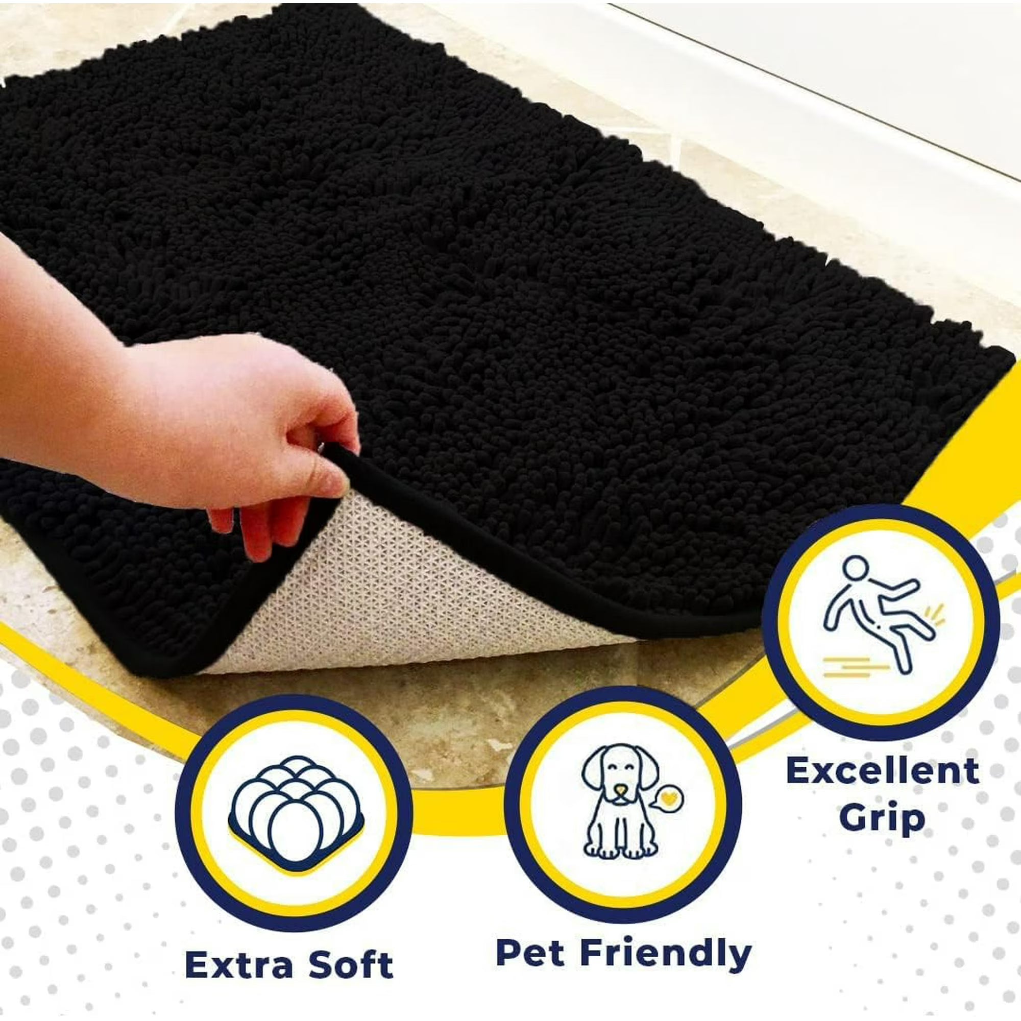 Black Runner 24"X60" Microfiber Door Mat H922711