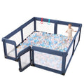 Black 79”x59” Baby Playpen with Door and Mesh G367