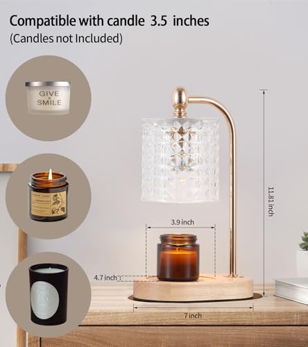 Gold Electric Candle Warmer Lamp with Timer and Dimmer I8654