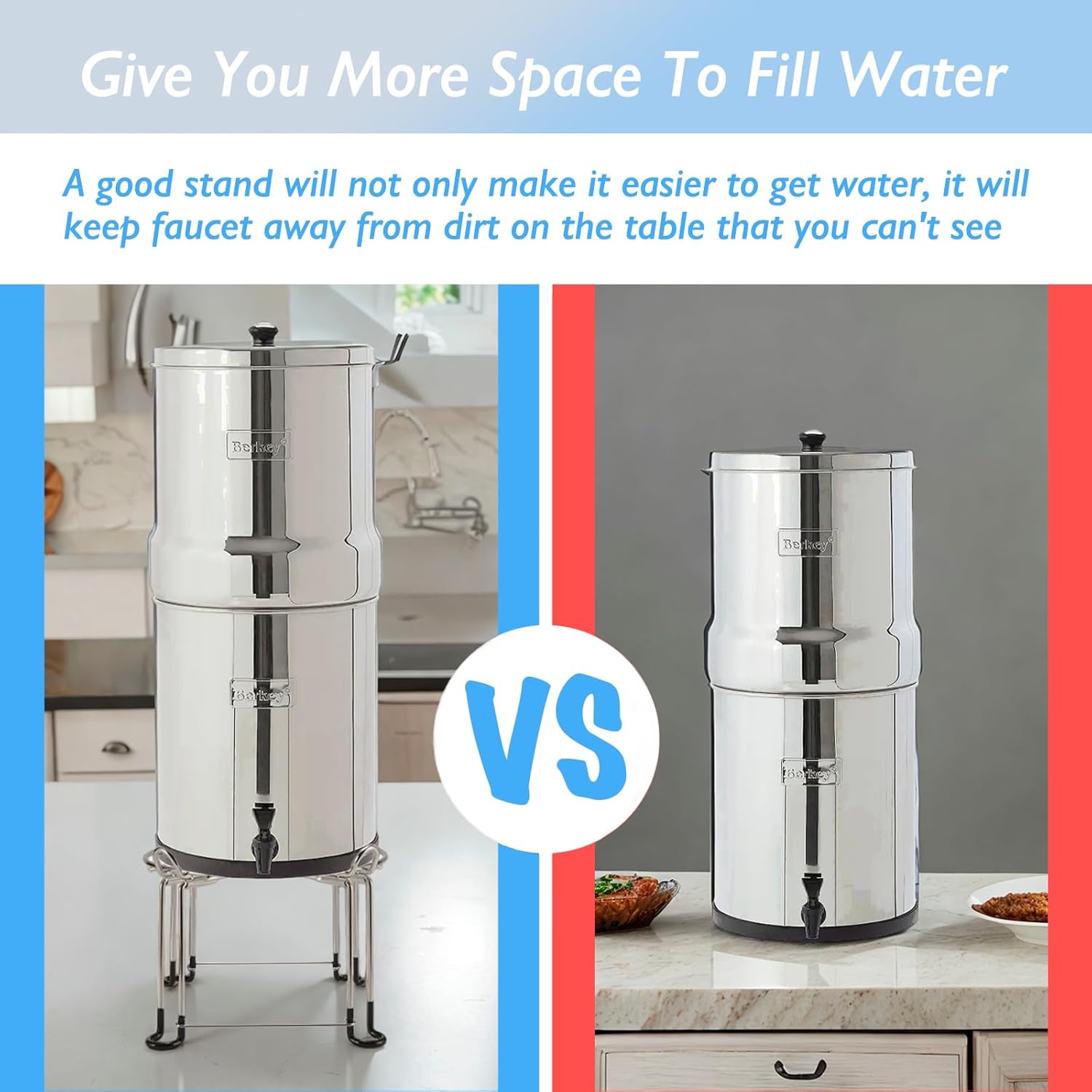 9'' Diameter 6'' Tall Stainless Steel Countertop Stand with Hooks H519