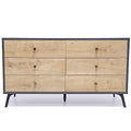 Oak Dark Gray Chest with Six Sliding Drawers K5755