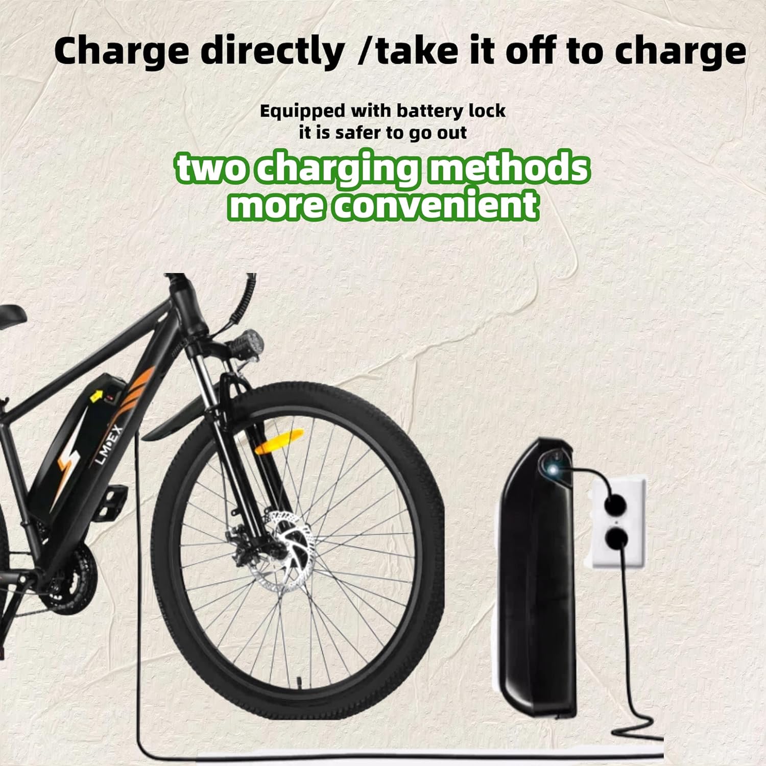 26" Electric Mountain Bike with 500W Motor and 36V Removable Battery A428973