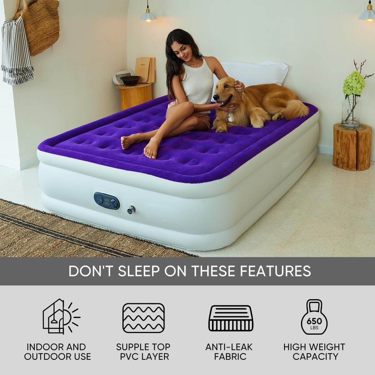 Queen Size Air Mattress with Built-in Pump S74568