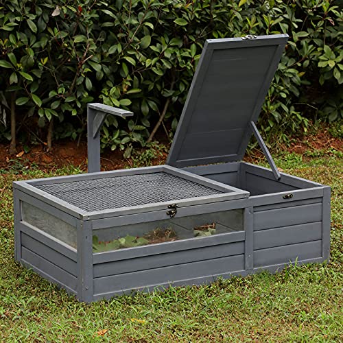 Grey Wooden Tortoise House Large Tortoise Enclosure U15319