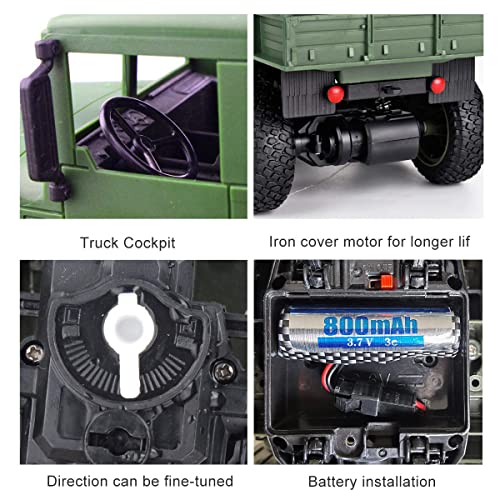 RC Military Truck 4WD 1:18 Scale Remote Control Car W604