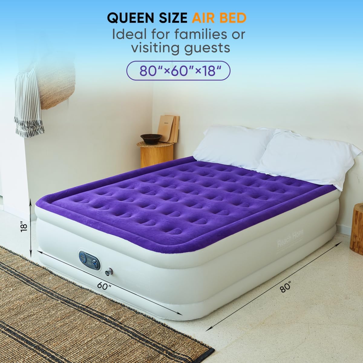 Queen Size Air Mattress with Built-in Pump S74568