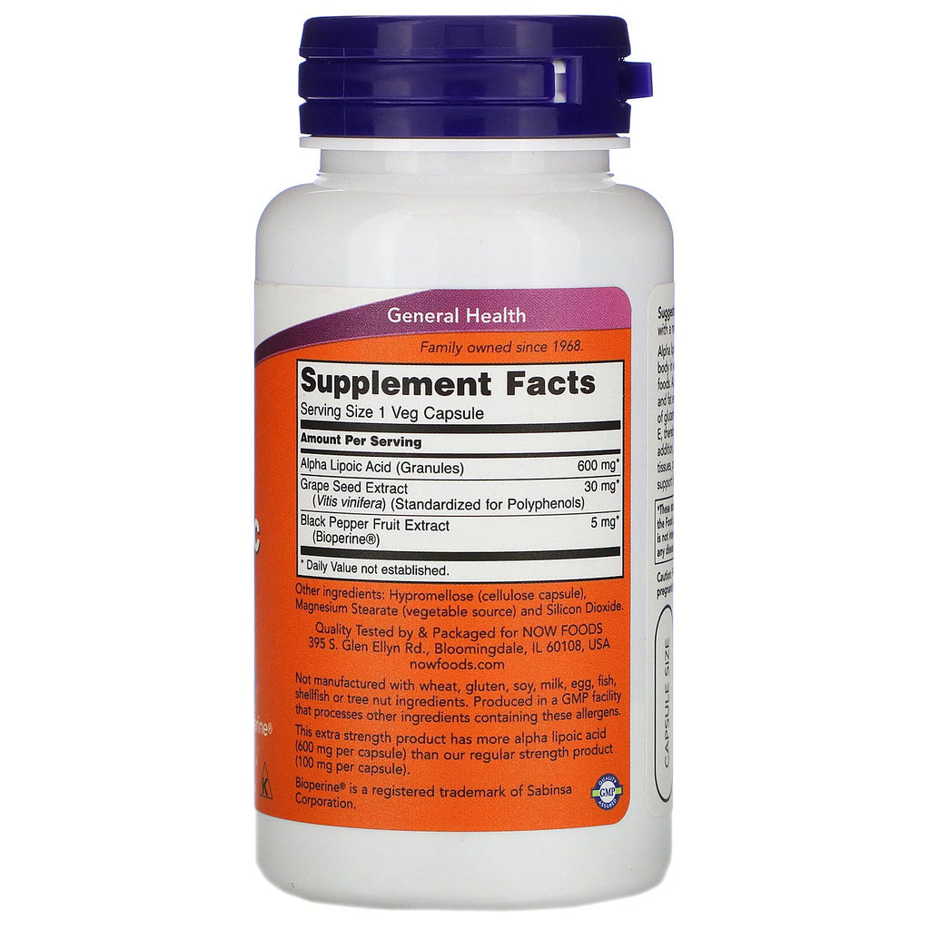 Alpha Lipoic Acid 600 mg 60 Vegetable Capsules C8927