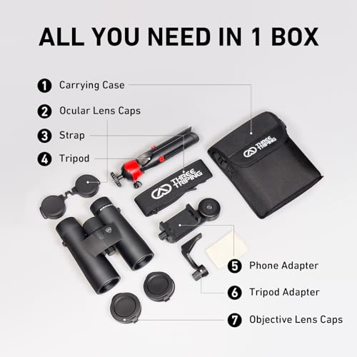 10x42 HD Binoculars with Phone Adapter and Tripod C5286