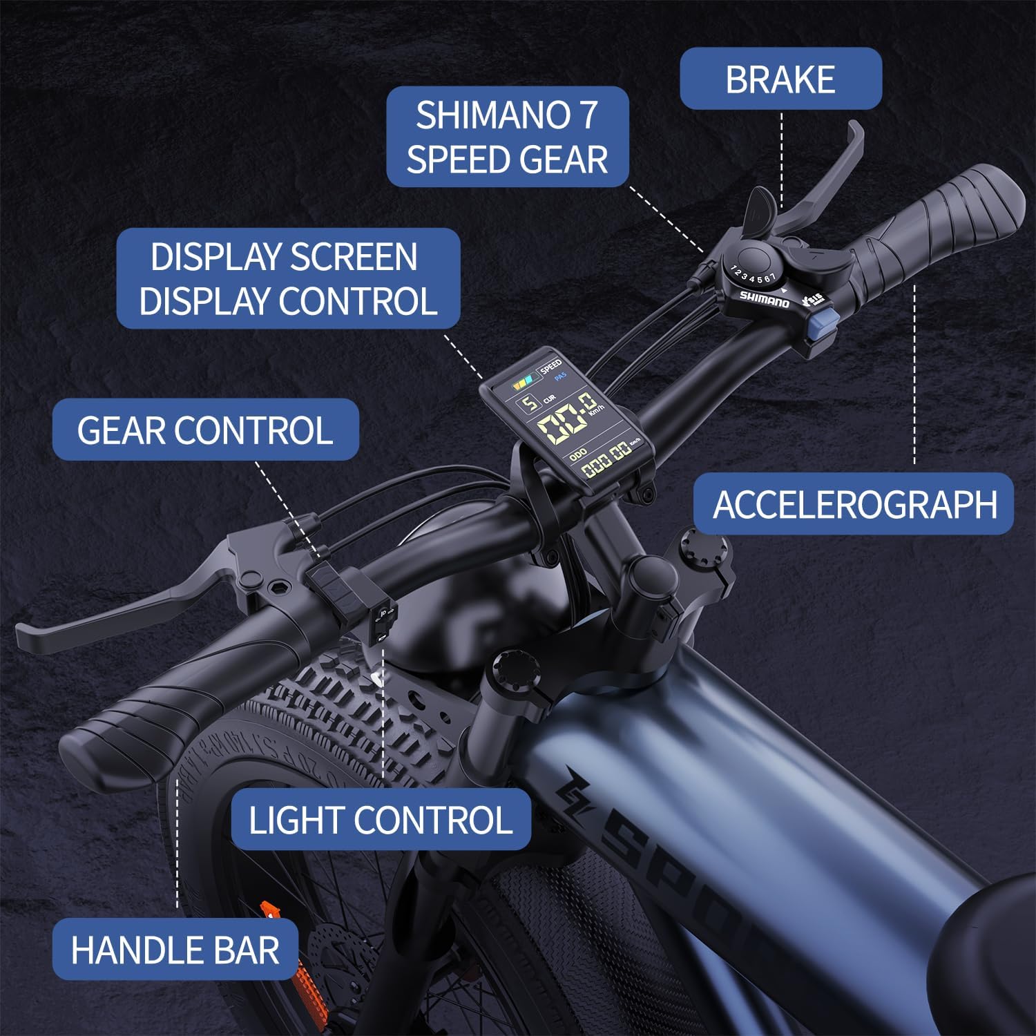 750W Electric Bike 20" Fat Tire Ebike Aluminum Frame 840Wh Removable Battery 7 Speed Full Suspension O153647