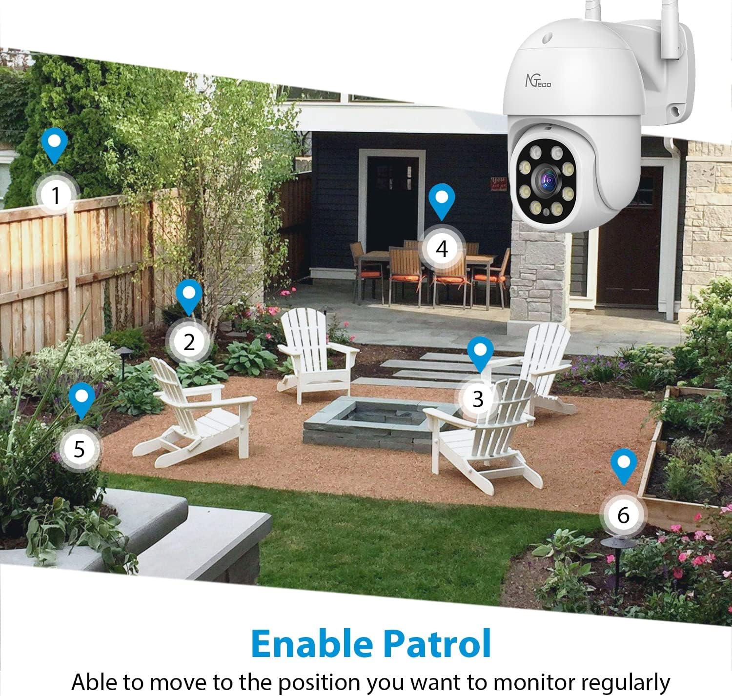 2K WiFi Security Camera with Spotlight Night Vision O9430