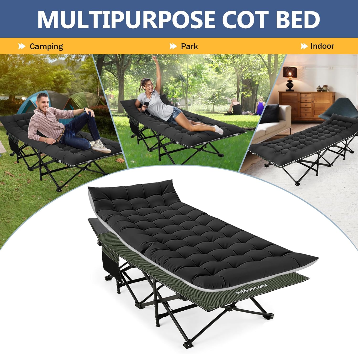 Folding Camping Cot with Carry Bag C47633