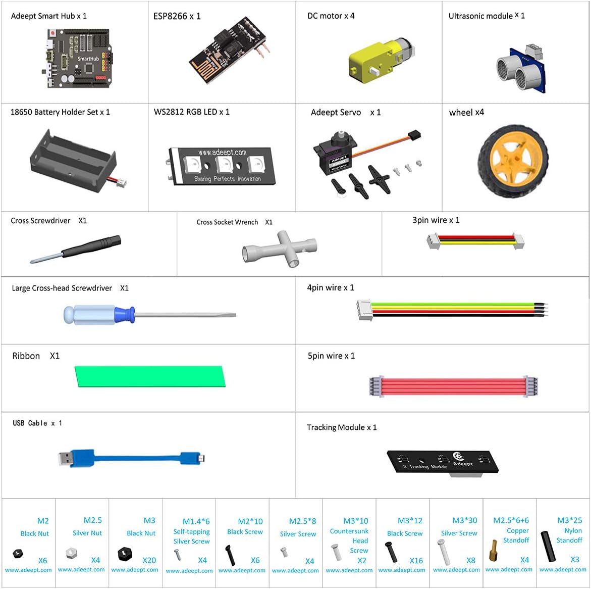 4WD Smart WiFi Robot Car Kit Compatible with Arduino UNO R3 S903338