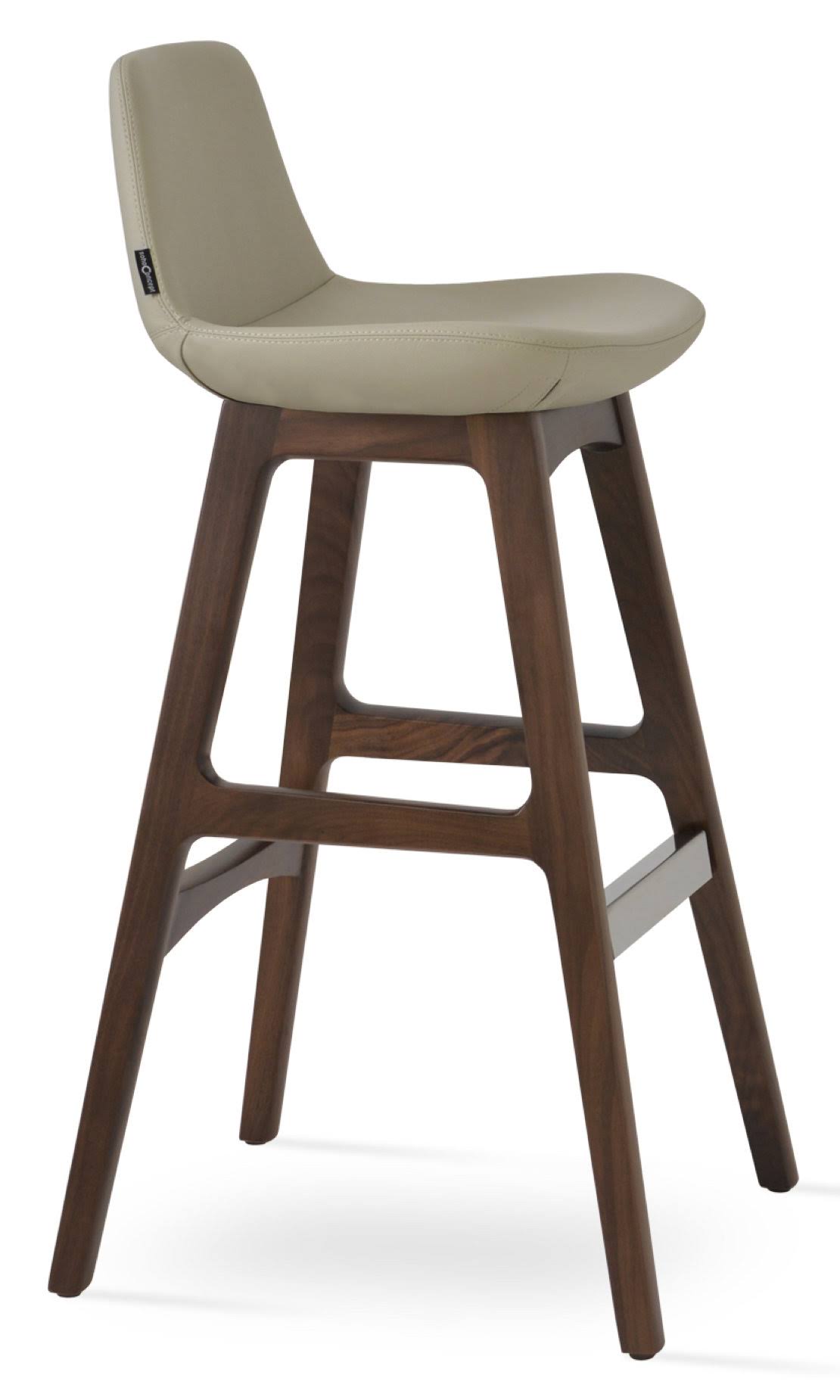 24x22 Bar Stool with American Walnut Legs and Camira Wool-Amber Upholstery T18558