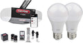 Smart Garage Door Opener with WiFi and Battery Backup, 2 Pack LED Light Bulb 4000K F4534