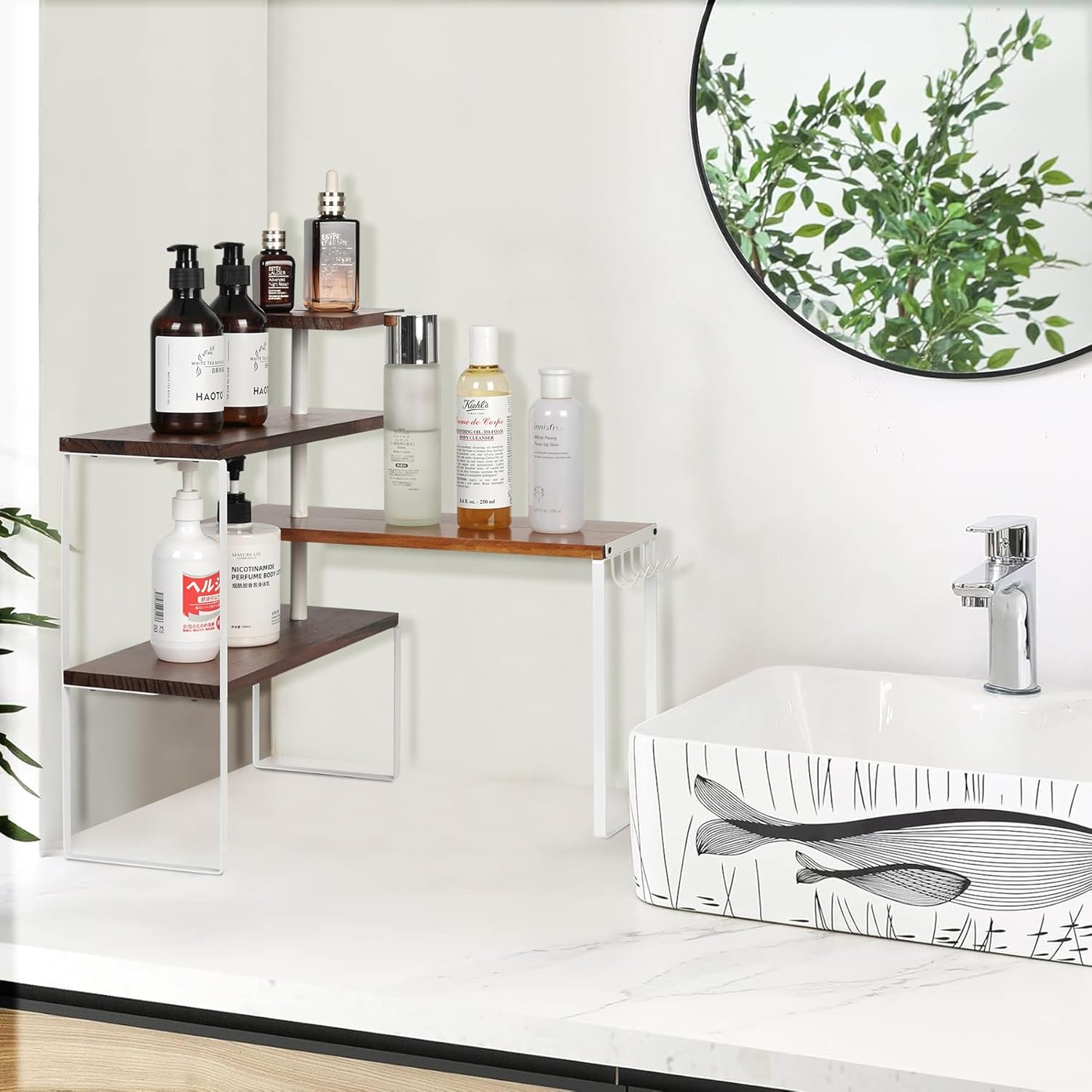 4-Tier Countertop Shelf with Hooks M6558