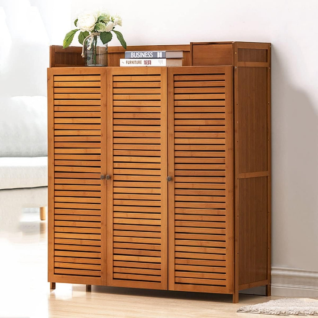 7 Tier Bamboo Shoe Cabinet with Doors Z219