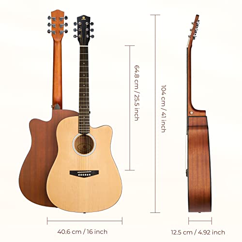 Natural 41 Inch Full Size Acoustic Guitar Bundle Set with Bag C82270