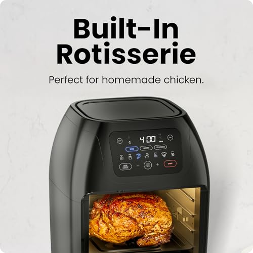 Black 10L Digital Air Fryer with Rotisserie U933