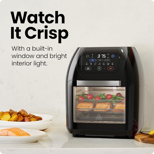 Black 10L Digital Air Fryer with Rotisserie U933