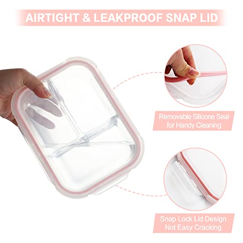 9 Pack Glass Meal Prep Containers with Lids E46389