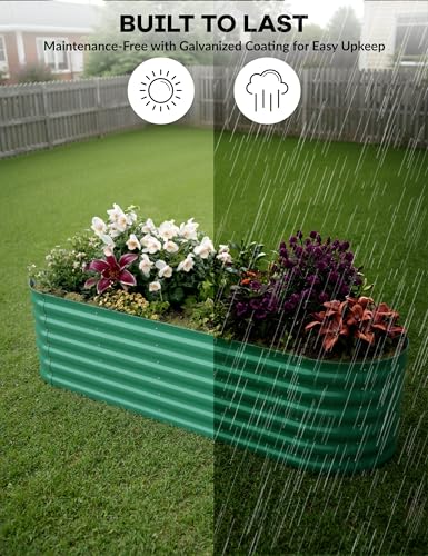 Oval Galvanized Steel Raised Garden Bed P746854