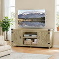 Gray Wash TV Stand with Two Barn Doors and Storage Cabinets E97307