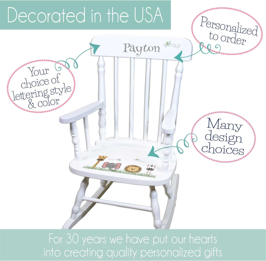 Pink White Childrens Rocking Chair Q324