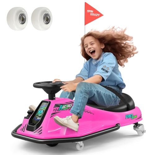 Pink 24V Electric Drifting Go Kart with 2 Replacement Universal Wheels L63705