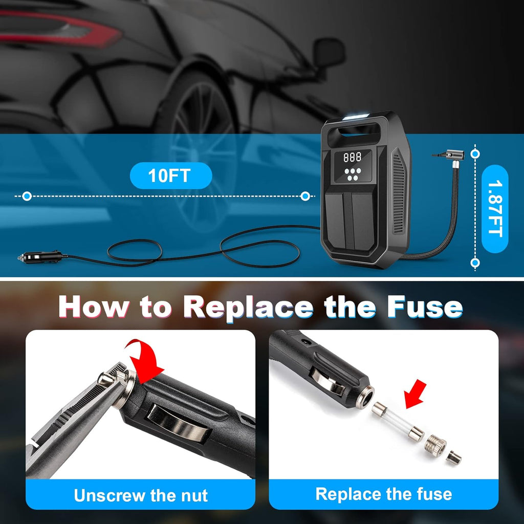 Portable 12V DC Air Compressor with Digital Display I382130