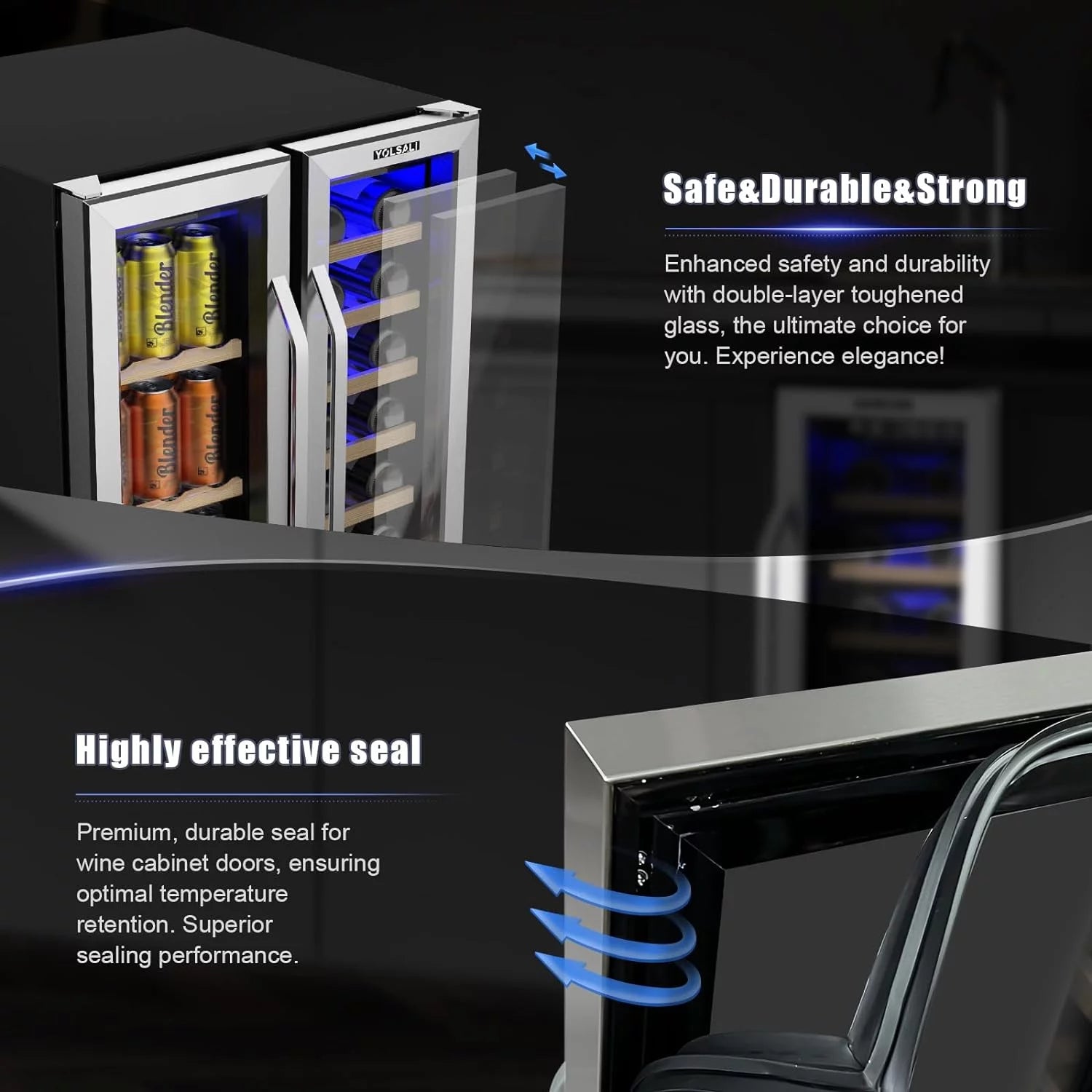 24 Inch Dual Zone Wine Cooler Refrigerator H286