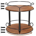 2 Tier 12.4" Wooden Rotating Lazy Susan Organizer I282875