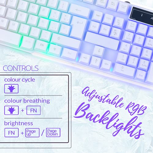 Wired LED RGB Backlight Gaming Keyboard Mouse Mouse pad Headset Bundle T1606