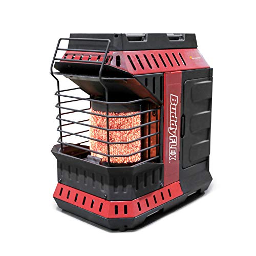 Black/Red Portable LP Gas Heater 4000 to 18000 BTU 3 Setting with Dual Tank Connection I437