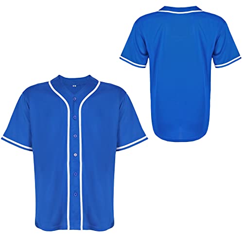 Mens Baseball Jersey Button Down Short Sleeve Shirts K3435