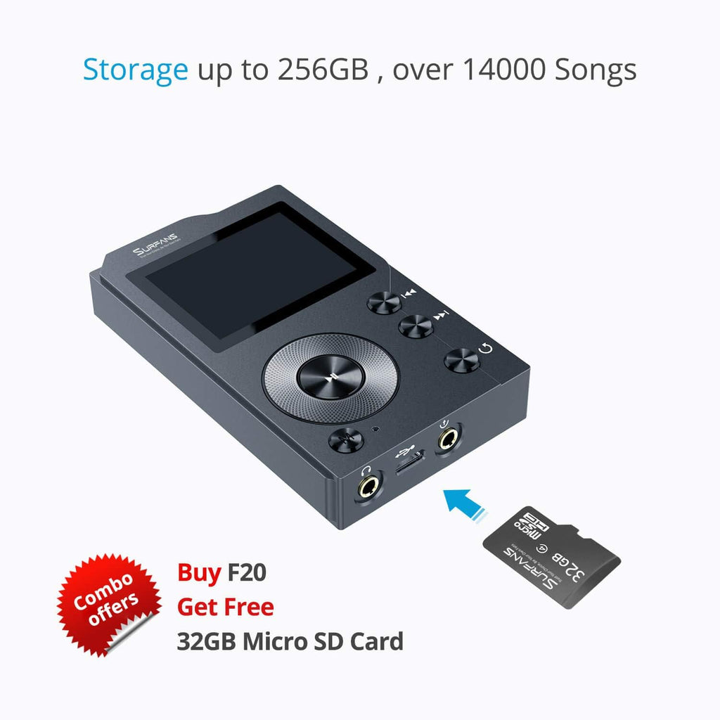 HiFi MP3 Player with Bluetooth, 32GB Memory Card B7511