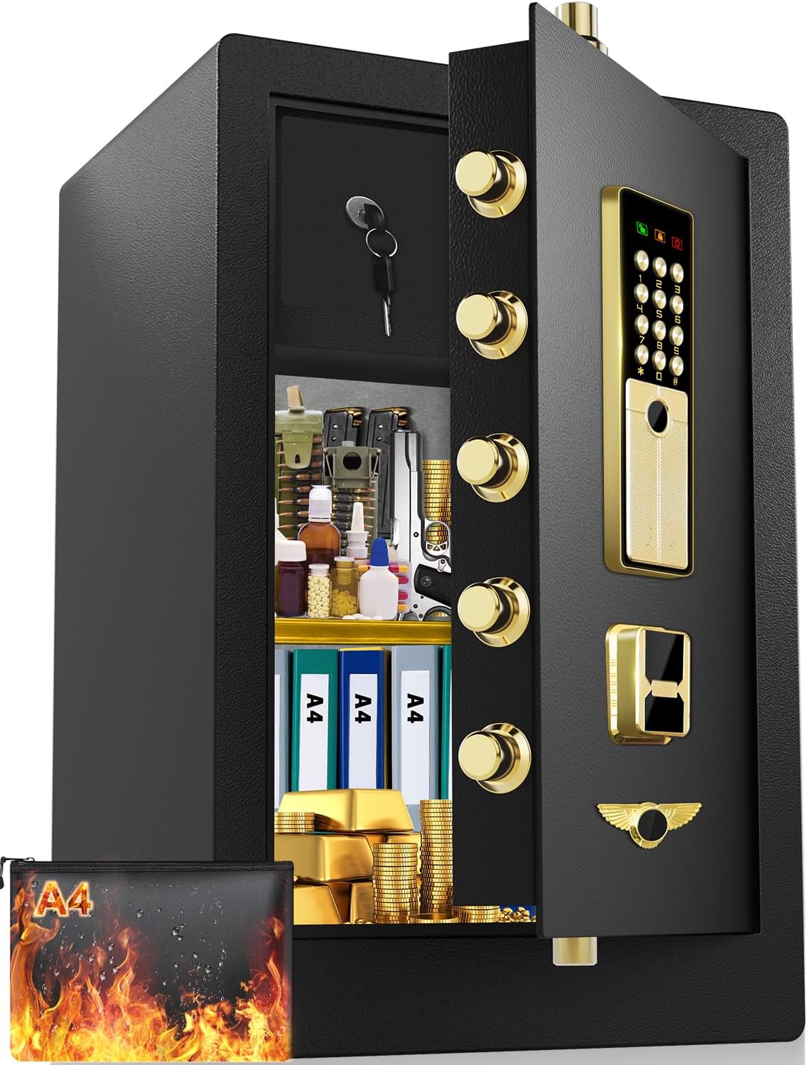 5.0 Cuft Fireproof Safe Box with Key Combination Lock D416