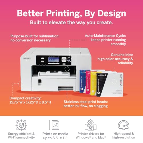 Sublimation Printer Starter Bundle with SubliJet UHD Inks and TruePix Sublimation Paper L5429