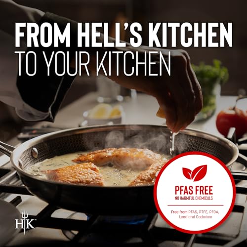 8" Frying Pan, Tri-Clad Stainless Steel and Nonstick Ceramic, Non Toxic Cookware W502566
