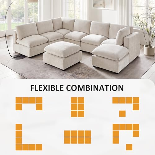 Modular Sectional Sofa with Ottoman U44914
