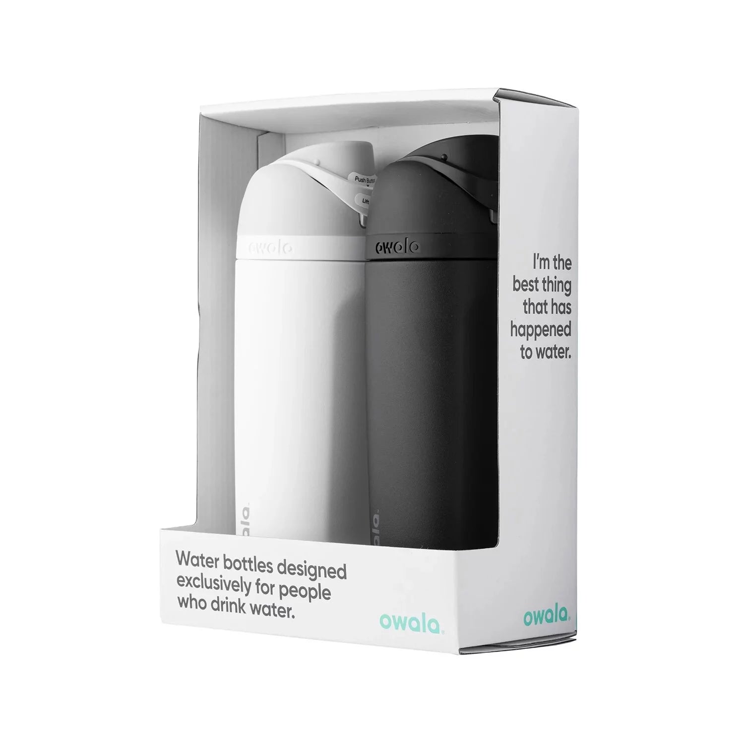 24-oz. Stainless Steel Water Bottle Black/White Z12379