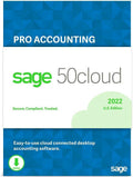 Sage 50cloud Pro Accounting 2022 U.S. One Year Subscription Personal Accounting Software E715